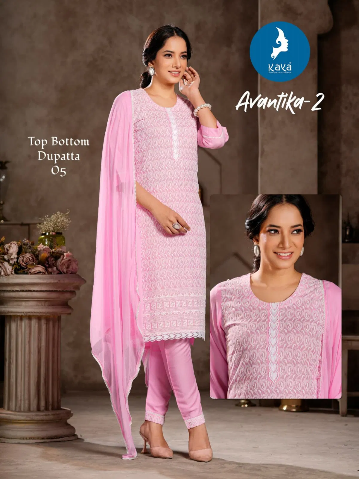 Avantika 2 By Kaya Rayon Kurti With Bottom Dupatta Wholesale In India